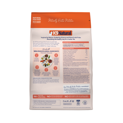 K9 Natural Freeze-Dried Lamb & King Salmon Feast for Dogs – 100g / 500g / 1.8kg / 3.6kg