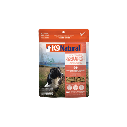K9 Natural Freeze-Dried Lamb & King Salmon Feast for Dogs – 100g / 500g / 1.8kg / 3.6kg