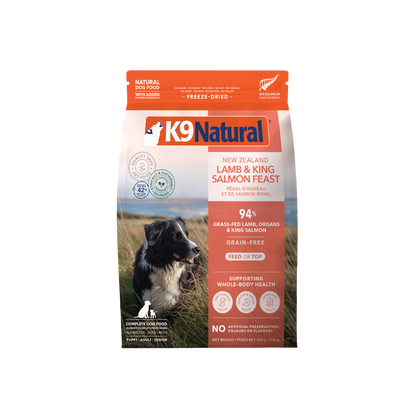 K9 Natural Freeze-Dried Lamb & King Salmon Feast for Dogs – 100g / 500g / 1.8kg / 3.6kg