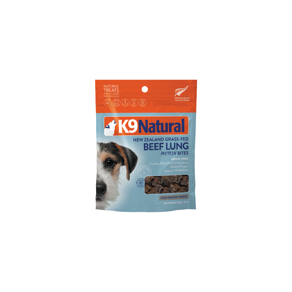 K9 Natural Protein Bites – Freeze-Dried Beef Lung Dog Treats 50g
