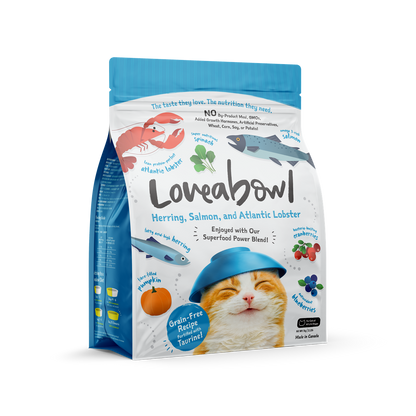 Loveabowl Herring, Salmon & Atlantic Lobster Grain-Free Dry Cat Food 150g/1kg/4.1kg/9.07kg