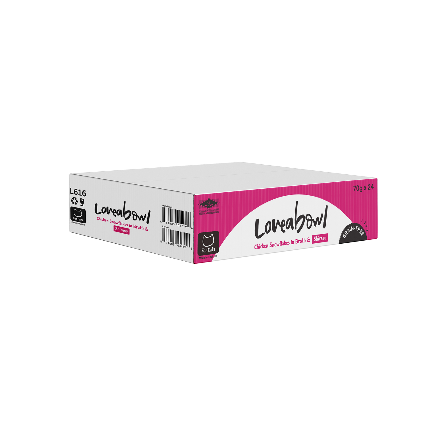 Loveabowl Chicken Snowflakes In Broth With Shirasu Canned Cat Food 70g - 24cans