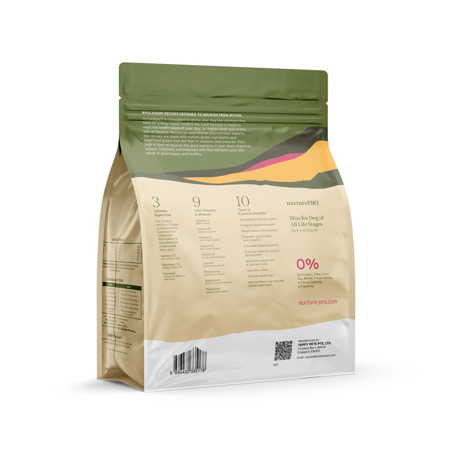 NurturePRO Bliss Pork with Fish Oil – Dry Dog Food for All Life Stages (1.8kg / 5.7kg / 11.8kg)