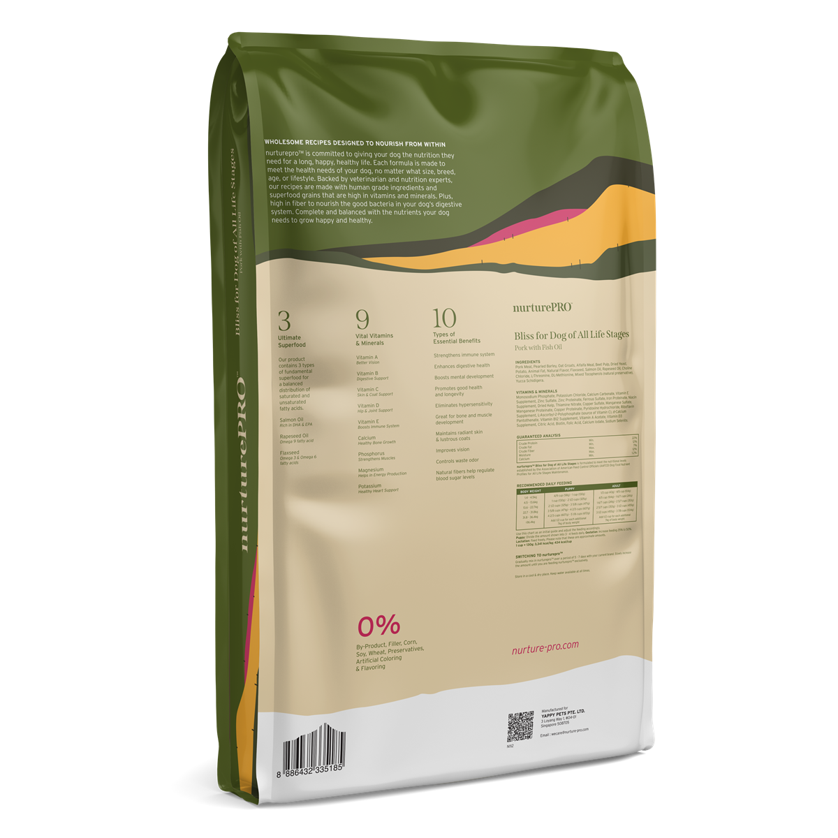 NurturePRO Bliss Pork with Fish Oil – Dry Dog Food for All Life Stages (1.8kg / 5.7kg / 11.8kg)