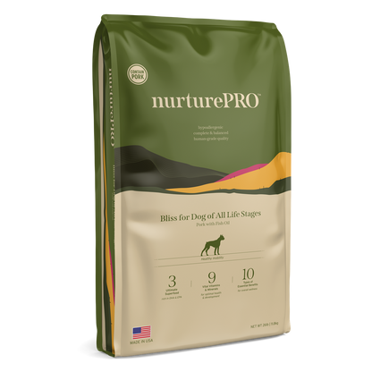 NurturePRO Bliss Pork with Fish Oil – Dry Dog Food for All Life Stages (1.8kg / 5.7kg / 11.8kg)