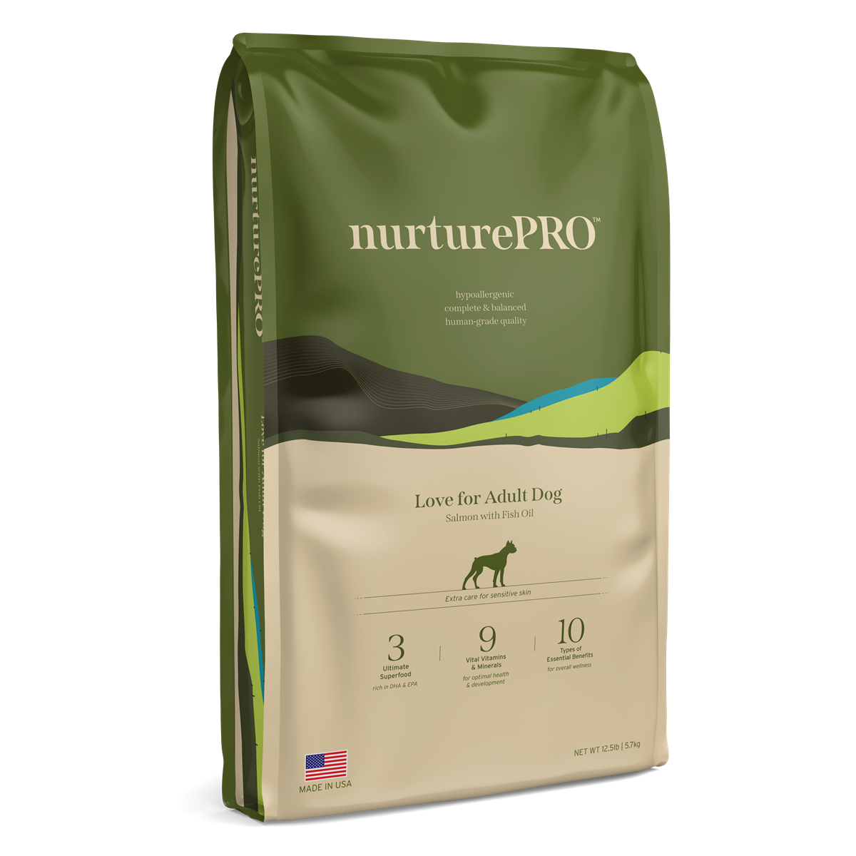 NurturePRO Love Salmon with Fish Oil – Dry Dog Food for Adult Dogs (1.8kg / 5.7kg / 11.8kg)