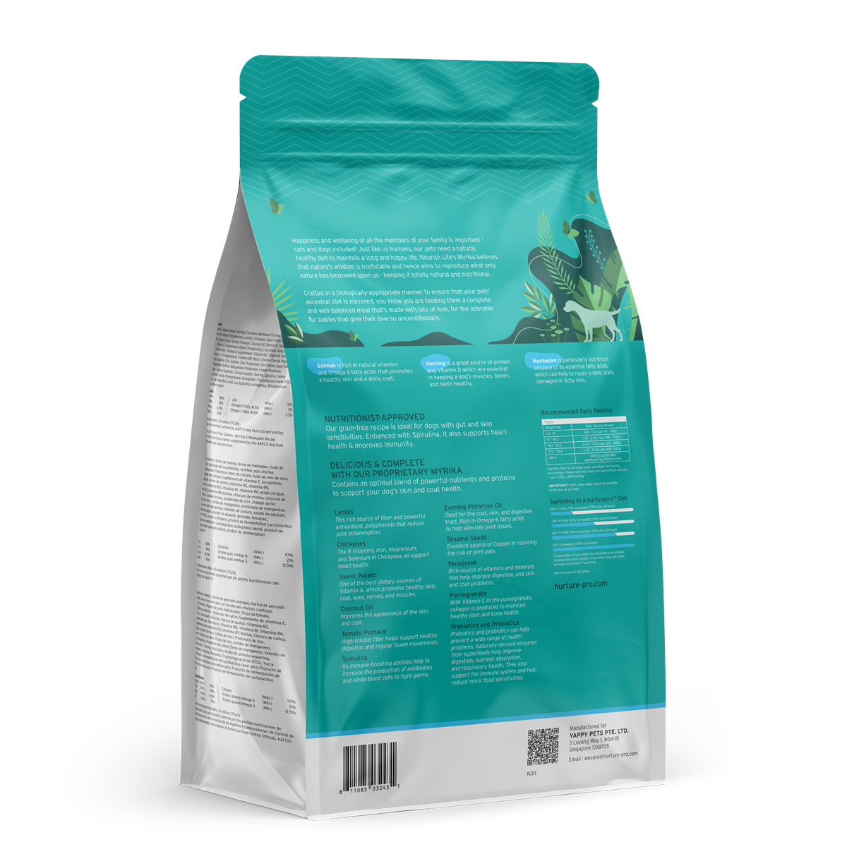 Nurture Pro Nourish Life Grain-Free Puppy Dry Dog Food – Salmon, Herring & Menhaden (0.6LB/3LB/11LB/20LB)