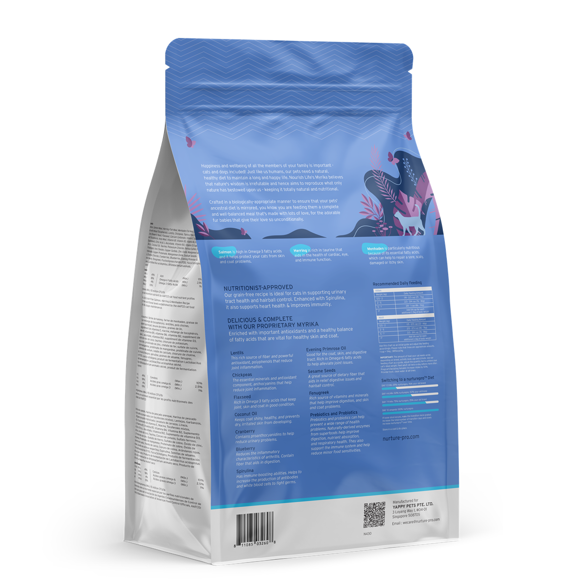 Nurture Pro Nourish Life Grain-Free Dry Cat Food – Salmon, Herring & Menhaden (227g / 1.11kg / 4.99kg)