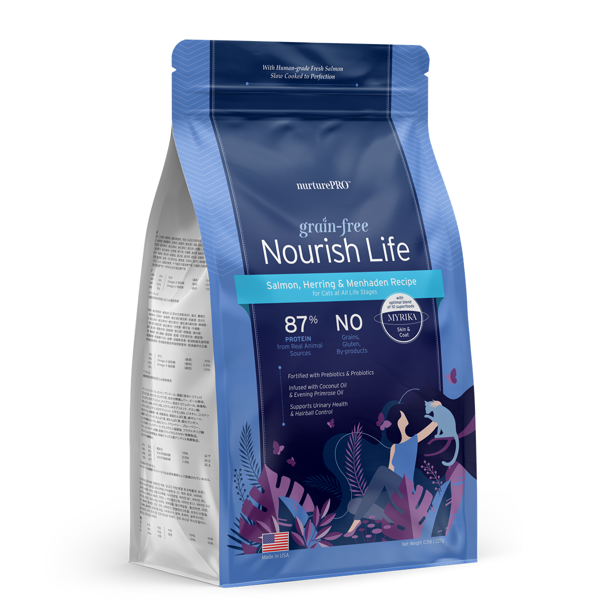 Nurture Pro Nourish Life Grain-Free Dry Cat Food – Salmon, Herring & Menhaden (227g / 1.11kg / 4.99kg)