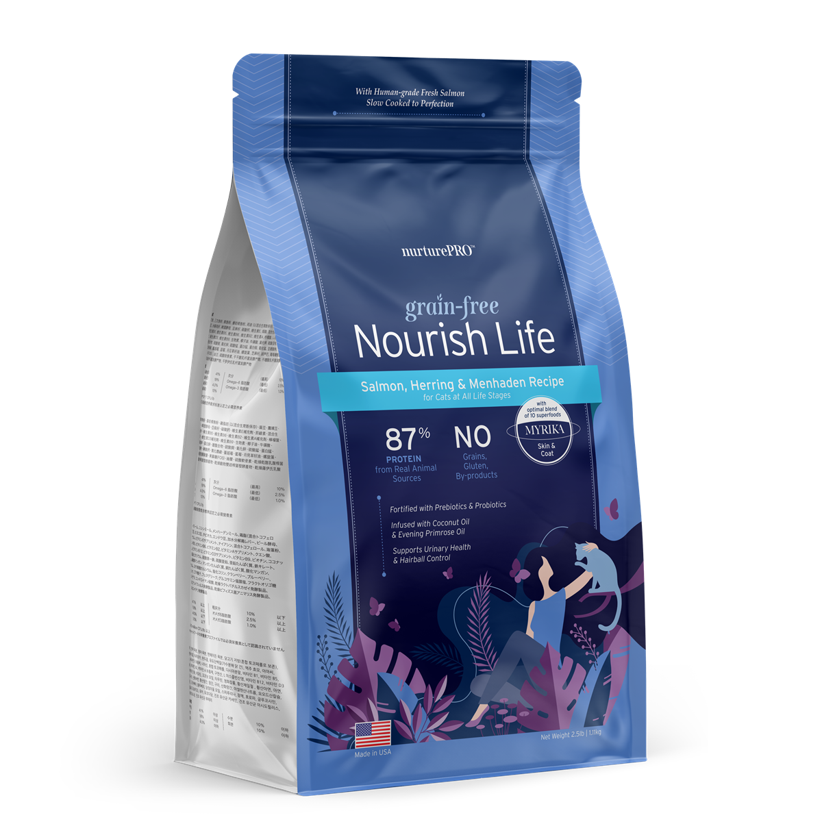 Nurture Pro Nourish Life Grain-Free Dry Cat Food – Salmon, Herring & Menhaden (227g / 1.11kg / 4.99kg)