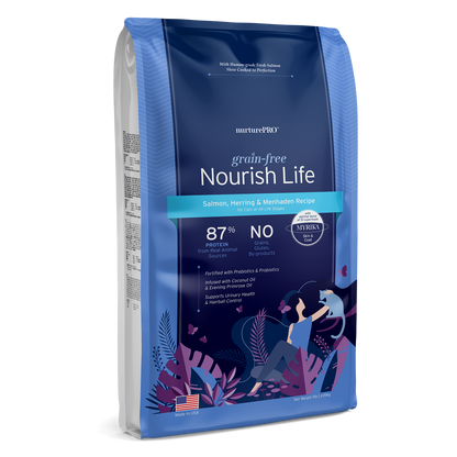 Nurture Pro Nourish Life Grain-Free Dry Cat Food – Salmon, Herring & Menhaden (227g / 1.11kg / 4.99kg)