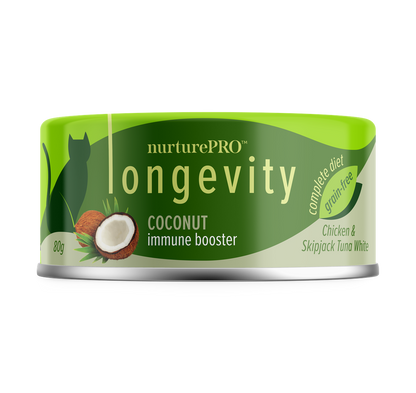 Nurture Pro Longevity Wet Cat Food – With Coconut 80g - 24cans