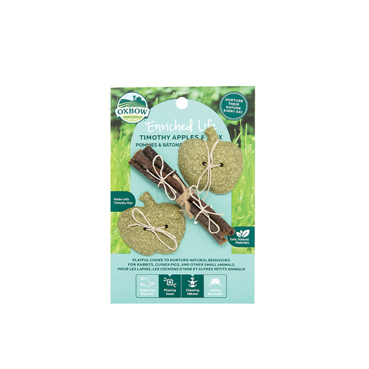 Oxbow Enriched Life Timothy Apple Stix for Small Pets