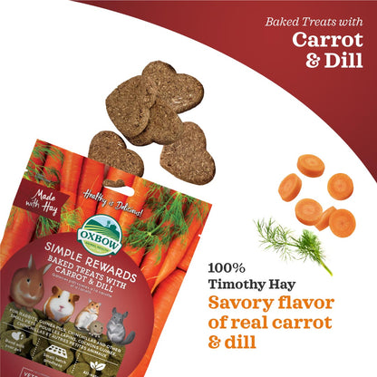 Oxbow Simple Rewards Baked Treats with Carrot & Dill for Small Pets