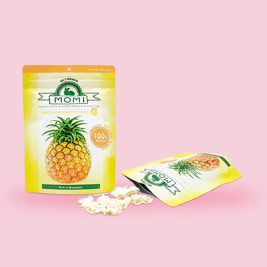 Momi Freeze-Dried Pineapple Treat | Natural Fruit Snack for Rabbits, Guinea Pigs & Small Pets