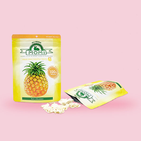 Momi Freeze-Dried Pineapple Treat | Natural Fruit Snack for Rabbits, Guinea Pigs & Small Pets