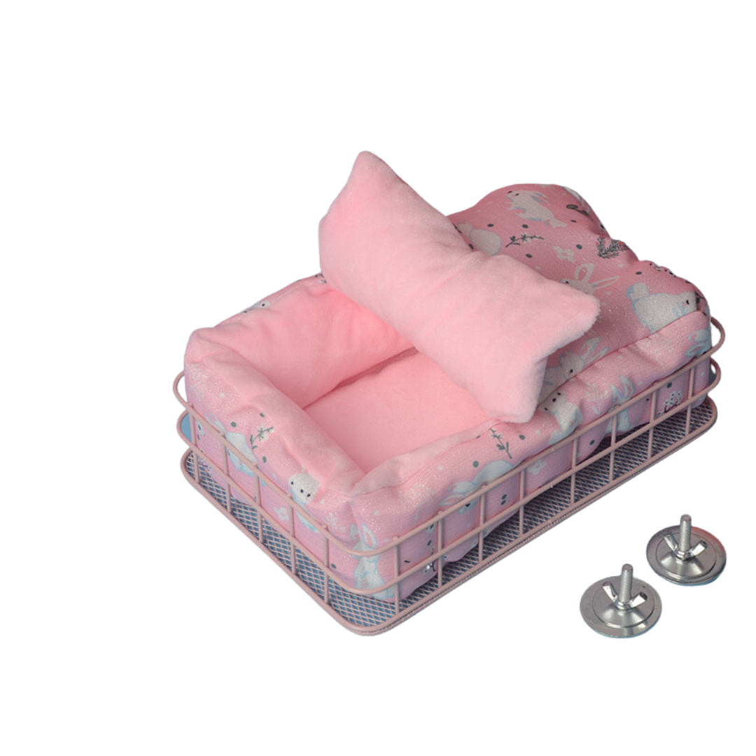 Munchies Hanging Metal Frame Bed with Cushion – Cosy Nest for Small Pets