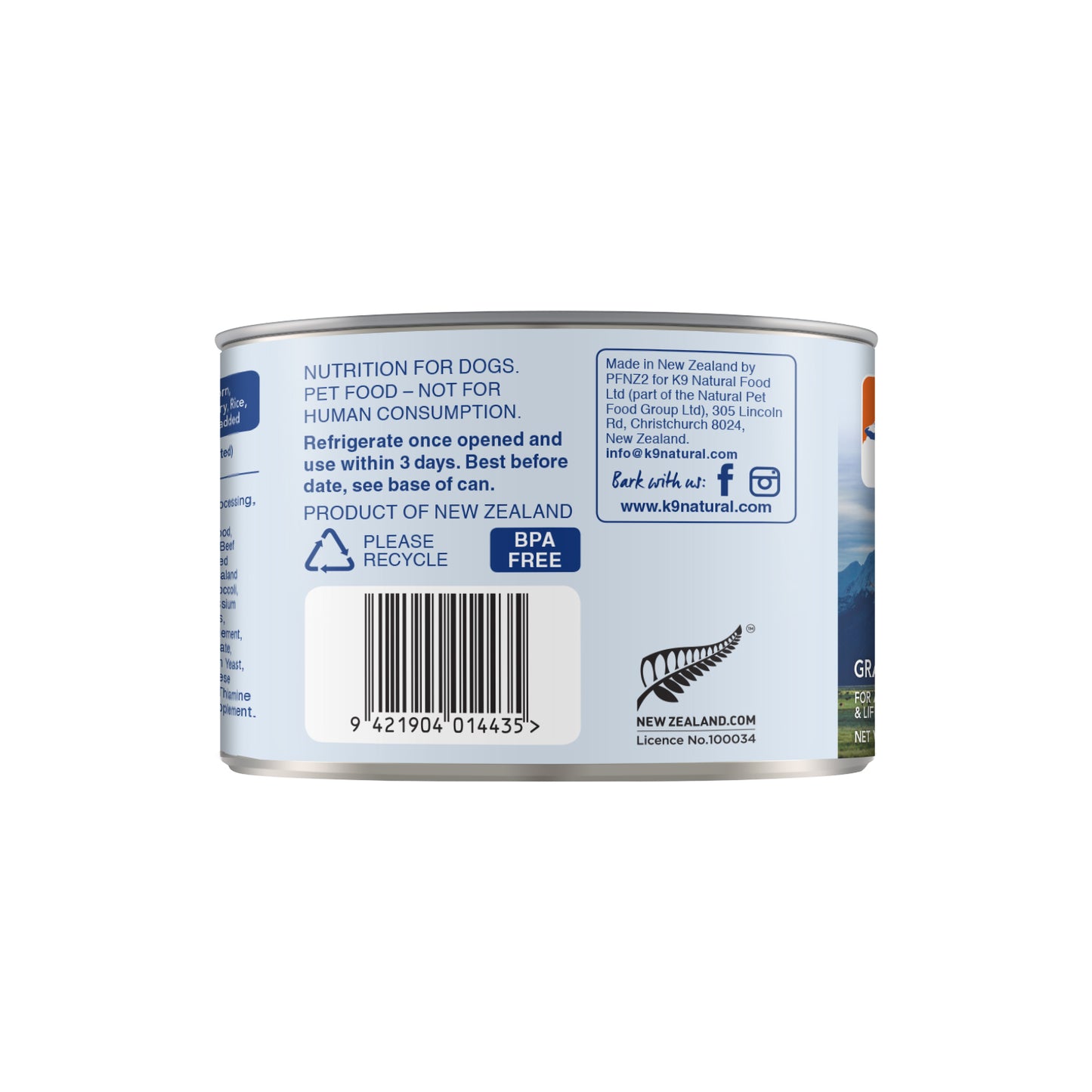 K9 Natural Canned Beef Feast for Dogs – 170g (12 Cans)