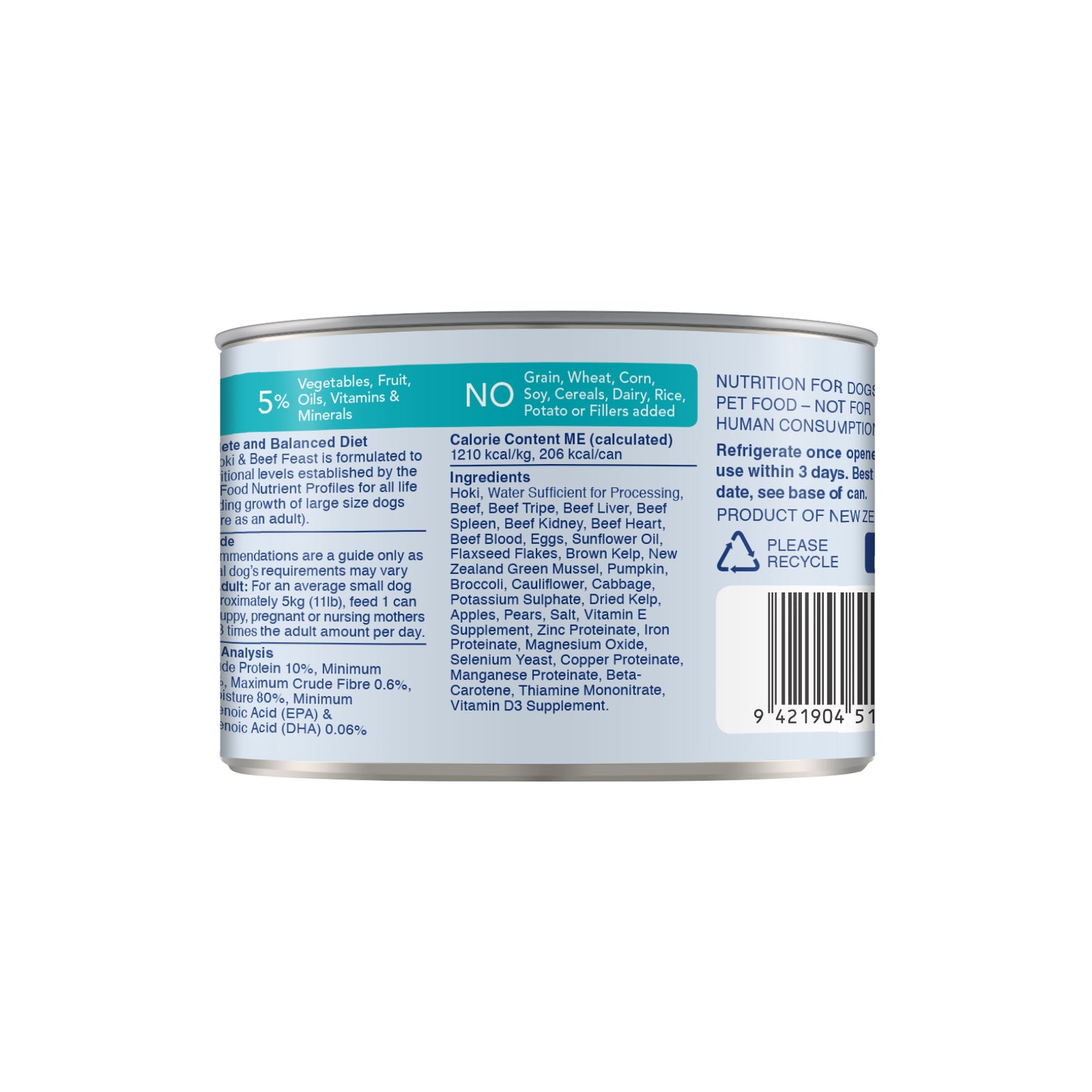 K9 Natural Canned Beef & Hoki Feast for Dogs – 170g (12 Cans)