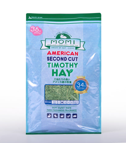 Momi 2nd Cut Timothy Hay | Soft, Leafy Hay for Rabbits, Guinea Pigs & Small Pets