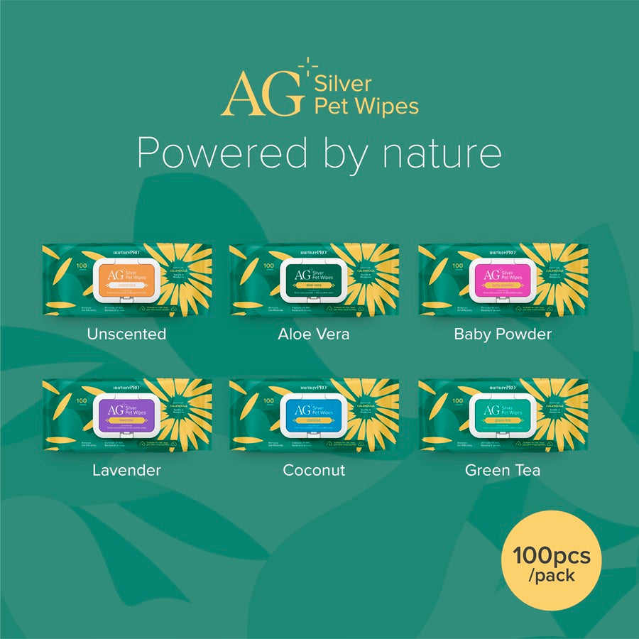 Nurture Pro AG+ Silver Pet Wipes Coconut (100 Sheets) - 6pack