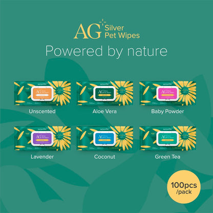 Nurture Pro AG+ Silver Pet Wipes Coconut (100 Sheets) - 6pack